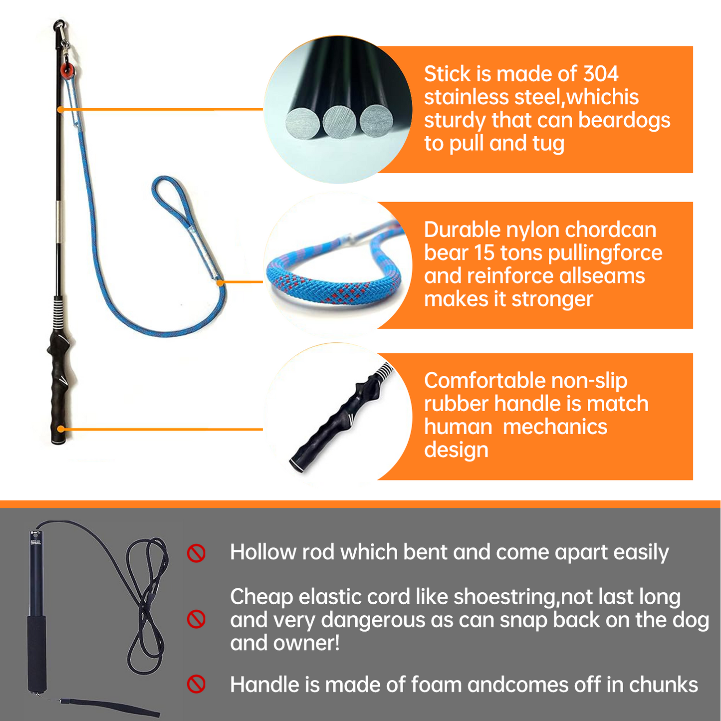 Furongpet™ Dog Flirt Pole for Chase & Tug Play