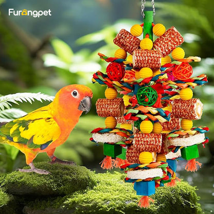 Bird Toys Natural Corn Cob and Loofah Chew Toys