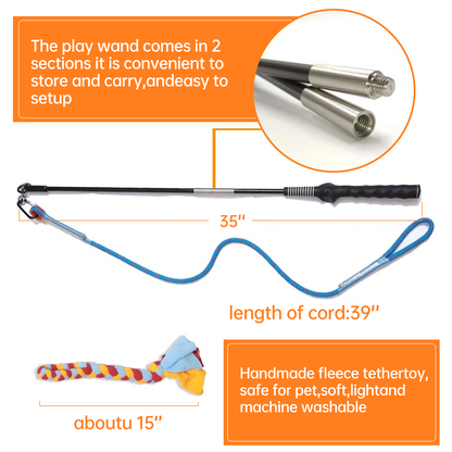 Furongpet™ Dog Flirt Pole for Chase & Tug Play