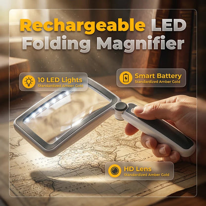 LED Rechargeable Square Magnifier