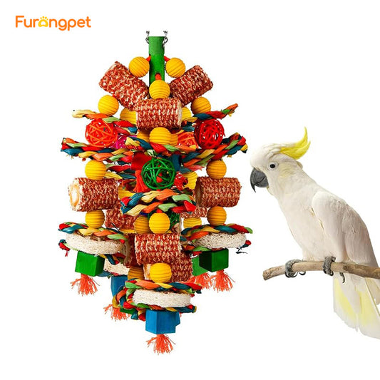 Bird Toys Natural Corn Cob and Loofah Chew Toys