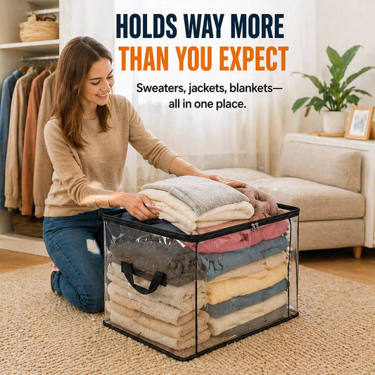 Heavy-Duty Clear Storage Bag for Clothes & Moving