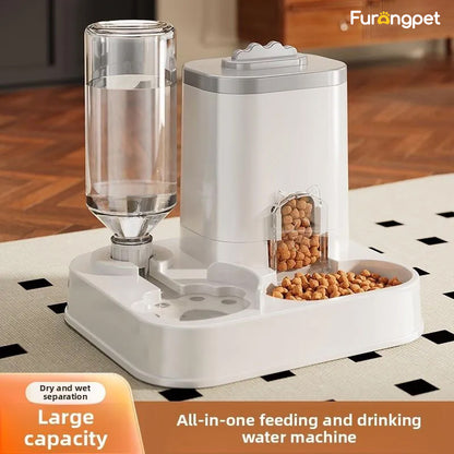 2-in-1 Gravity Pet Feeder and Water Dispenser Station
