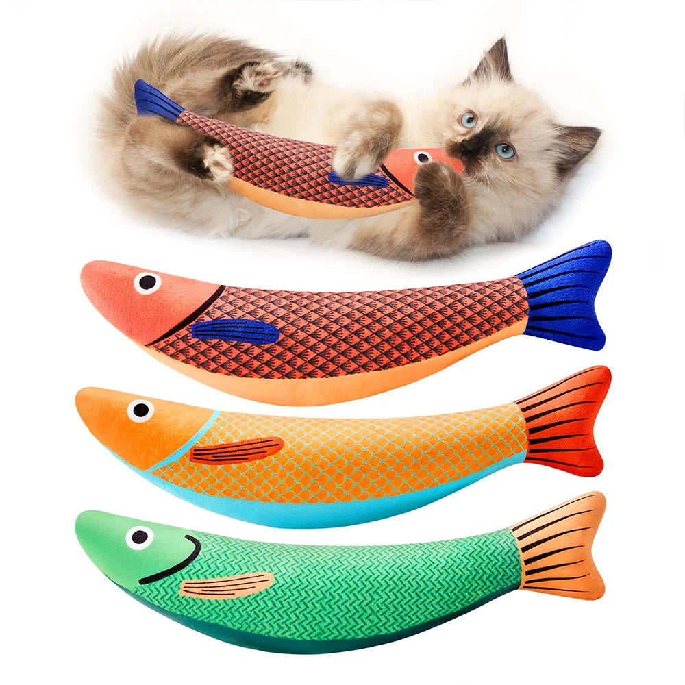3 Pack Catnip Crinkle Saury Fish Cat Toys