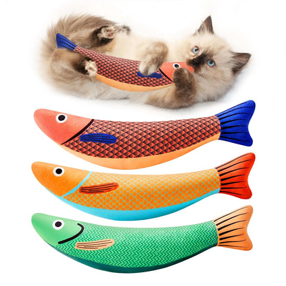 3 Pack Catnip Crinkle Saury Fish Cat Toys