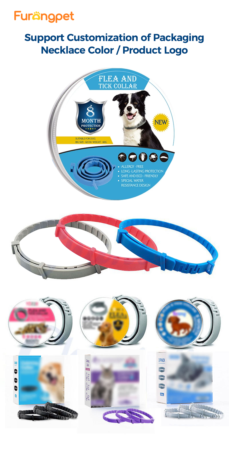4 Pack Natural Flea Collar Safe Effective Tick Protection Dogs