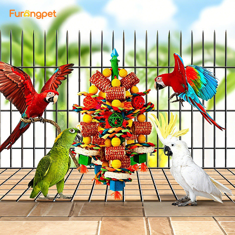 Bird Toys Natural Corn Cob and Loofah Chew Toys
