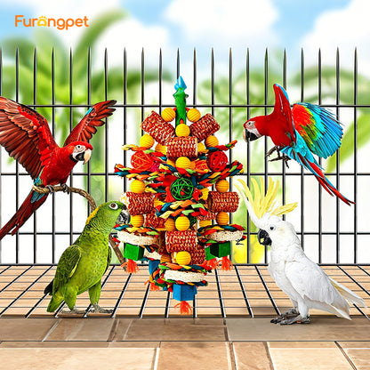 Bird Toys Natural Corn Cob and Loofah Chew Toys