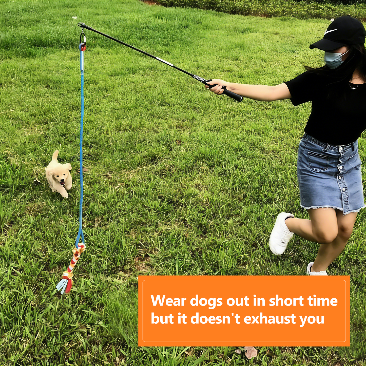 Furongpet™ Dog Flirt Pole for Chase & Tug Play