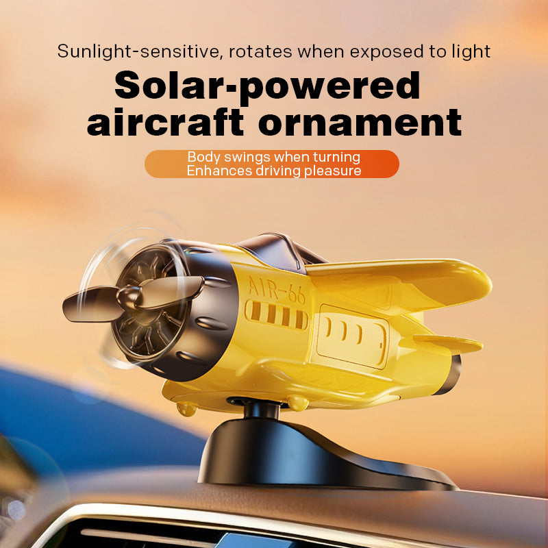 Solar-Powered Plane Car Ornament
