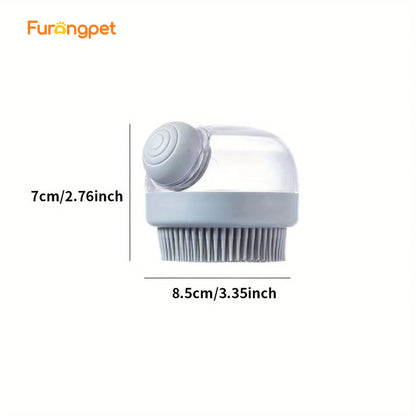 Dog Bath Brush with Soap Dispenser Silicone Bristle Pet