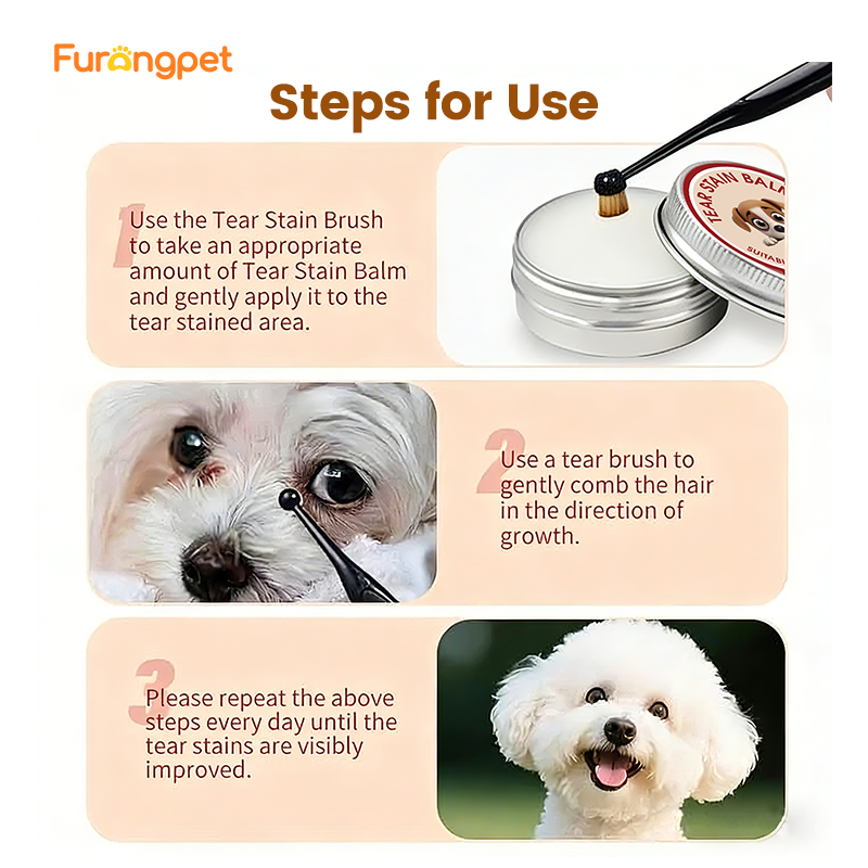 Hypoallergenic Tear Stain Cream for Dogs Cats Bright Clean Eyes