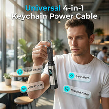 4-in-1 Digital Display Keychain Cable | Fast Charge, Compact