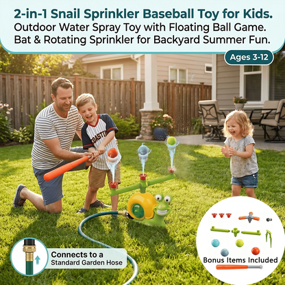 🐌 2-in-1 Snail Sprinkler Baseball Game