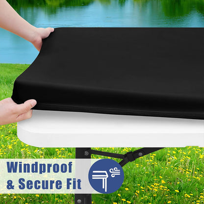 ✨ Stretch Fabric Table Cover | Elastic Edged, Waterproof & Reusable