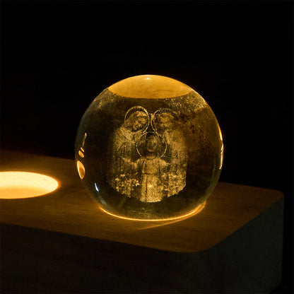 🔮3D Inner Carved Sacred Portrait Crystal Globe Light: Token of Timeless Divine Comfort