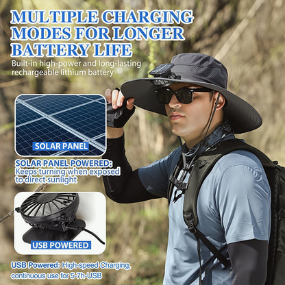 New Ultralight Solar Fan Sun Hat – Lighter Than a Baseball!