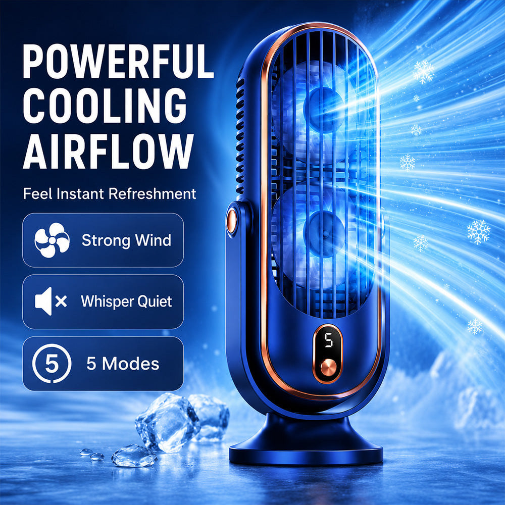 Portable Table Fan with 5 Speeds