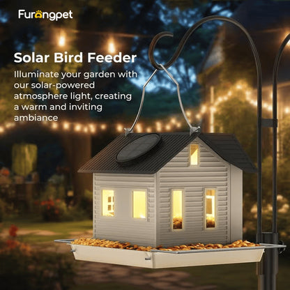 🐦Solar-Powered Glowing Bird Feeder House🏡