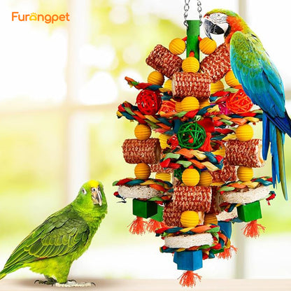 Furongpet™ Bird Toys Natural Corn Cob and Loofah Chew Toys