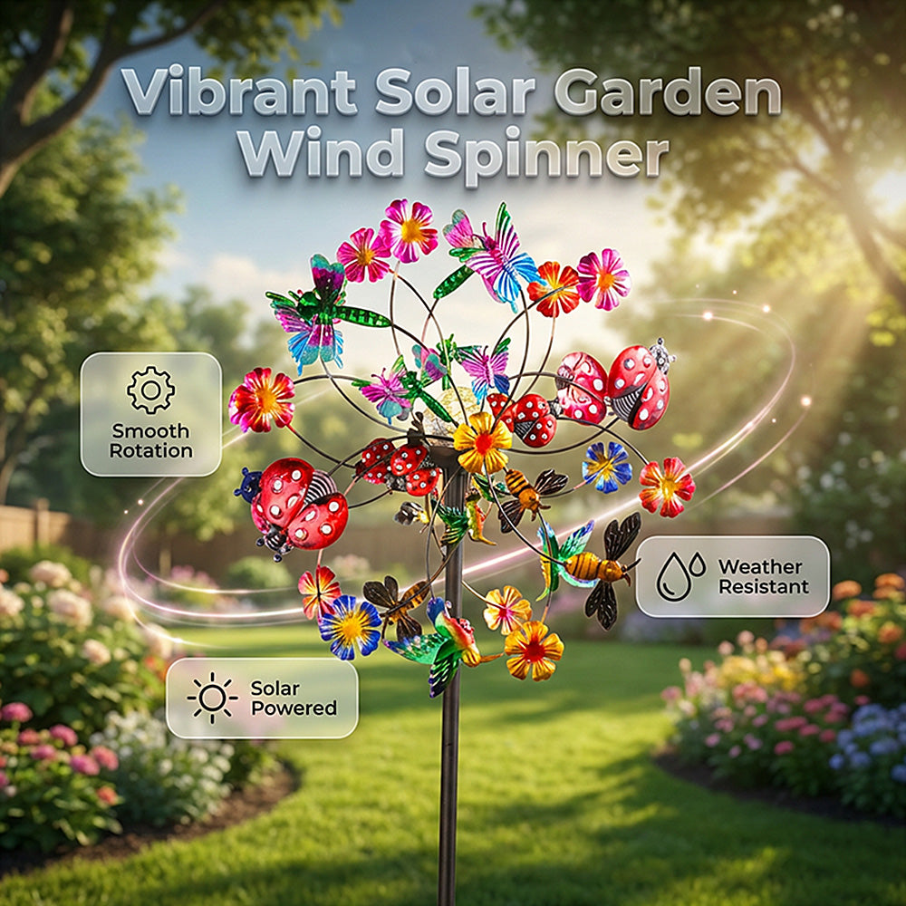 Colorful Metal Garden Wind Spinner Stake