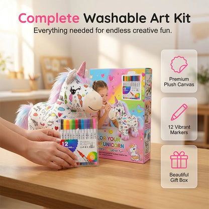 DIY Unicorn Plush Toy | Color-In Craft Kit