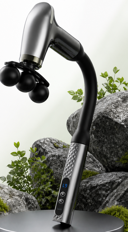 Long-Handle Deep Tissue Massage Gun for Neck, Shoulders & Back