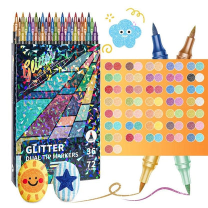 Glitter Effect Brush Markers – Vibrant Sparkle Art Pens for Drawing & Coloring