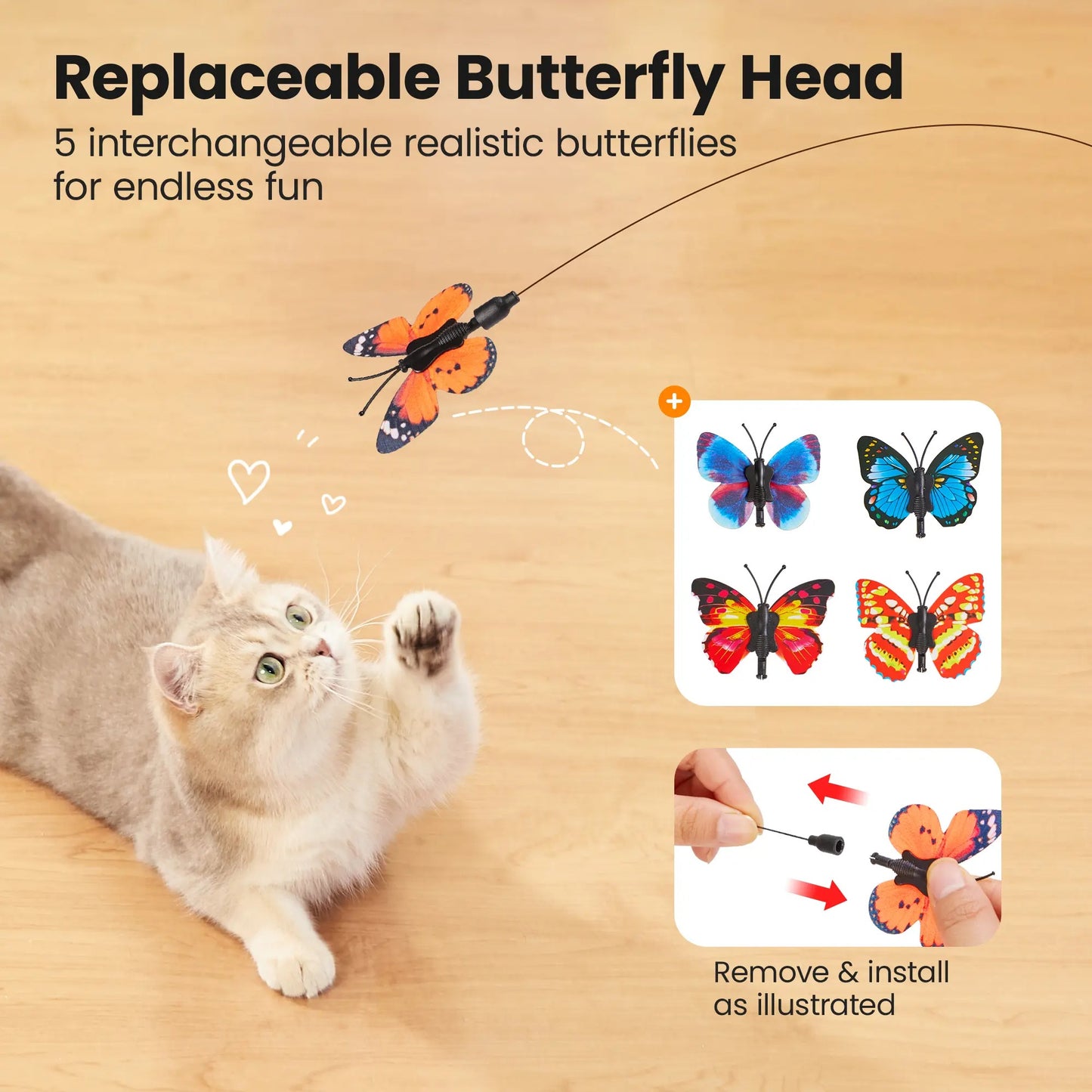 Furongpet™ Interactive Butterfly Wand: Spark Their Hunting Instinct