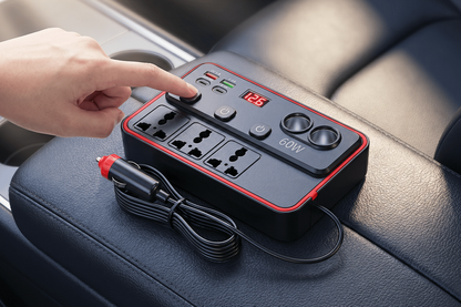 Multifunctional Car Charger With AC Outlets & USB