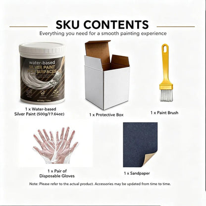 Water-Based Silver Paint for Metal & Wood