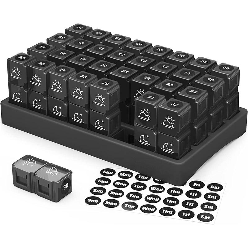 Monthly AM/PM Pill Box, Comes with Stickers
