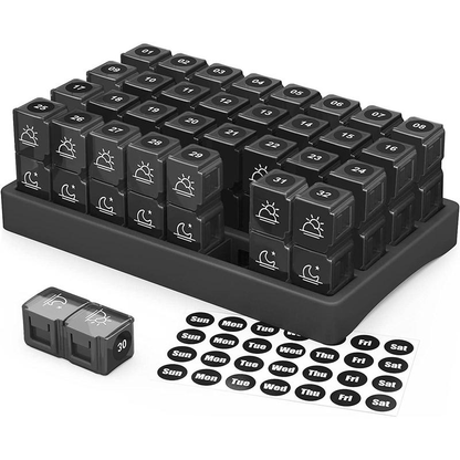 Monthly AM/PM Pill Box, Comes with Stickers