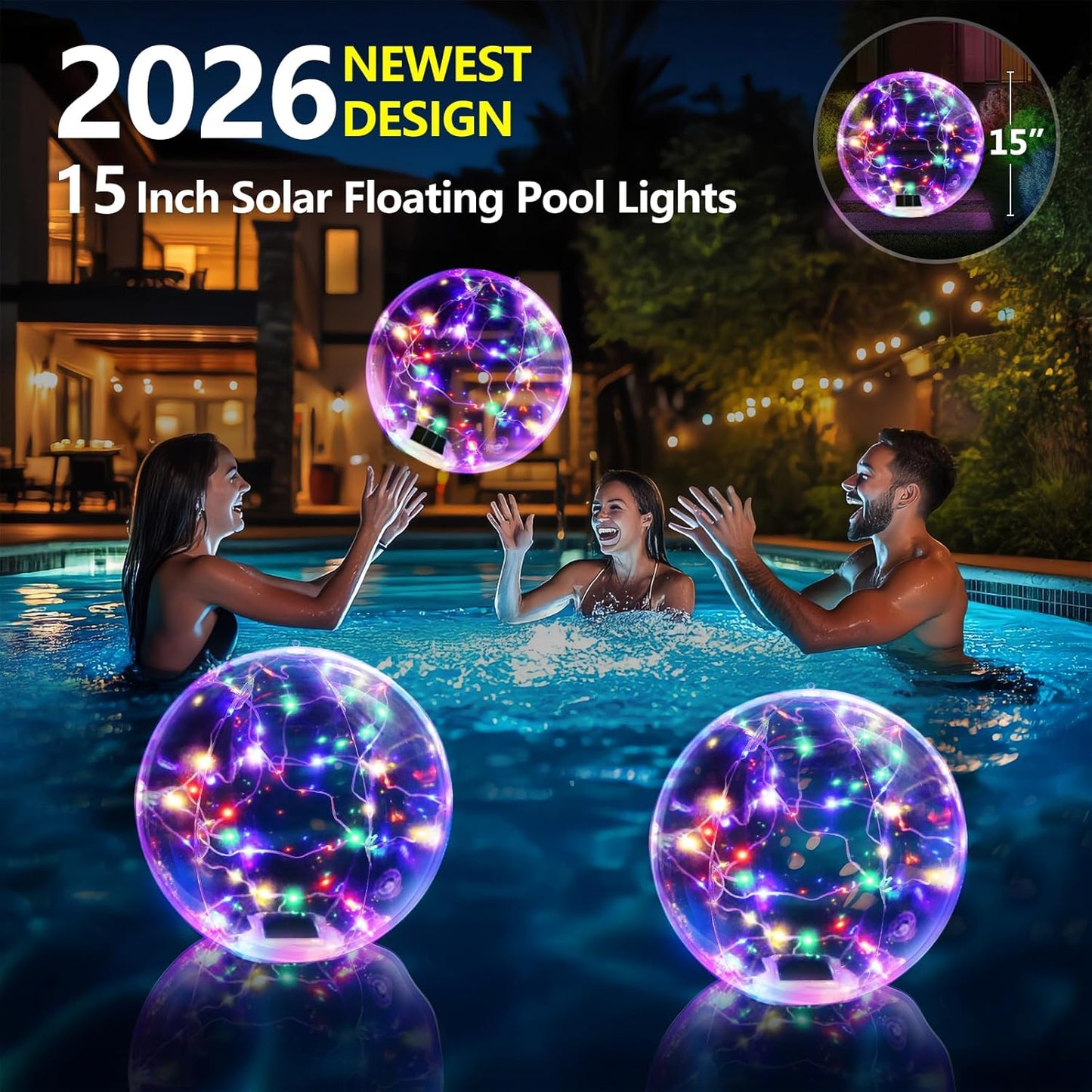 RGB Solar Floating Pool Light – Waterproof Inflatable LED Ball