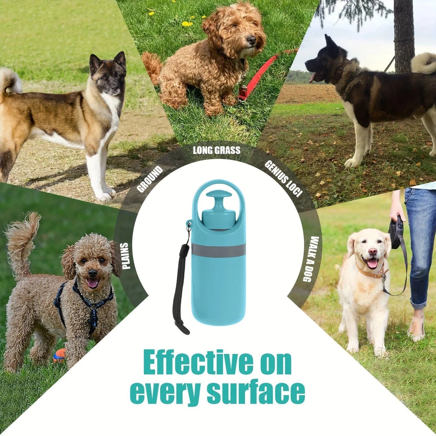 Portable No-Touch Pet Poop Scooper with Waste Bag Dispenser