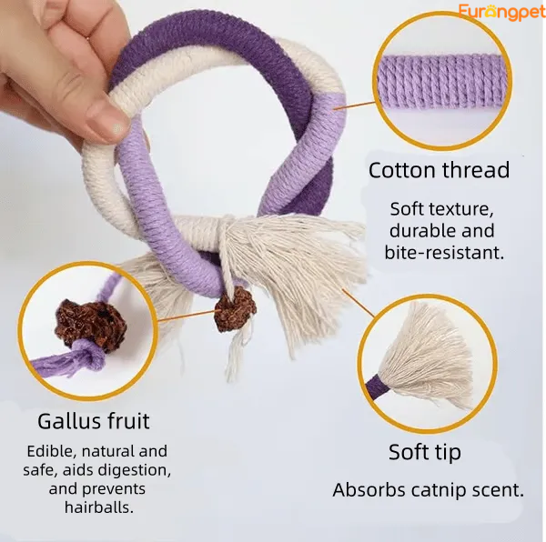 3 Pack Natural Catnip Rope Chew Toys