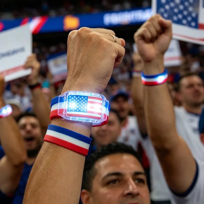 Light-Up Country Flag Bracelets with LED Lights