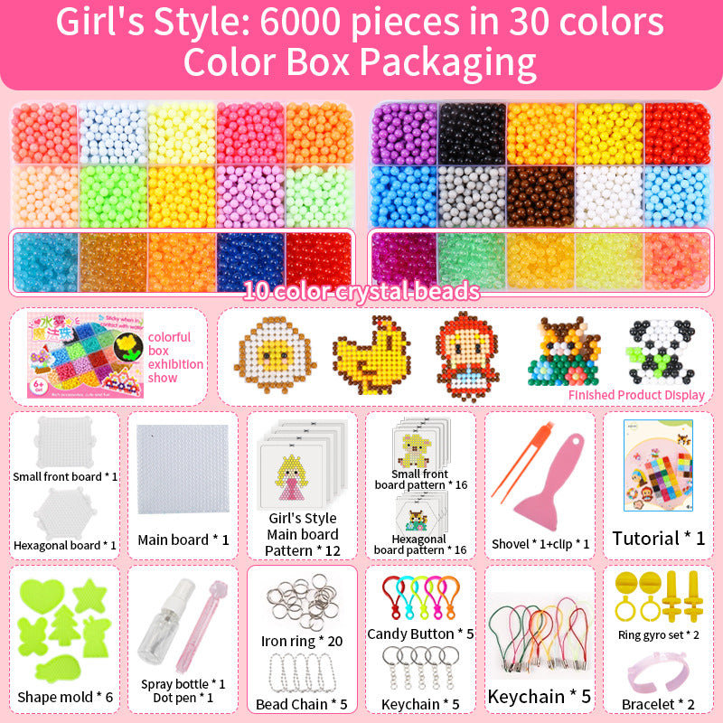 Luminous DIY Crystal Water Fuse Beads Full Set Craft Toy for Kids