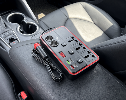 Multifunctional Car Charger With AC Outlets & USB