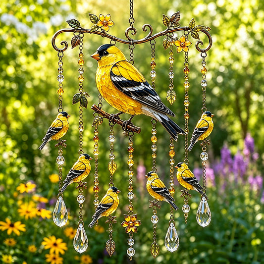🐦 Graceful Hummingbird Wind Chime | Stunning Crystal Garden Decor