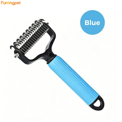 Double-Sided Dog Detangling & Deshedding Comb for Matted Hair