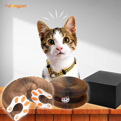 Magic Foldable Cat Scratching Board With Bell Accordion