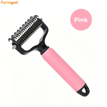 Double-Sided Dog Detangling & Deshedding Comb for Matted Hair