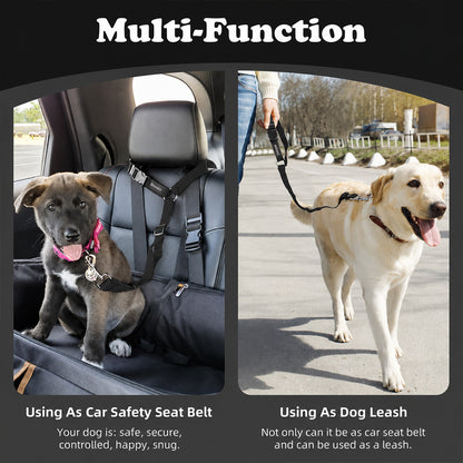 2-in-1 Adjustable Dog Car Seat Belt and Leash