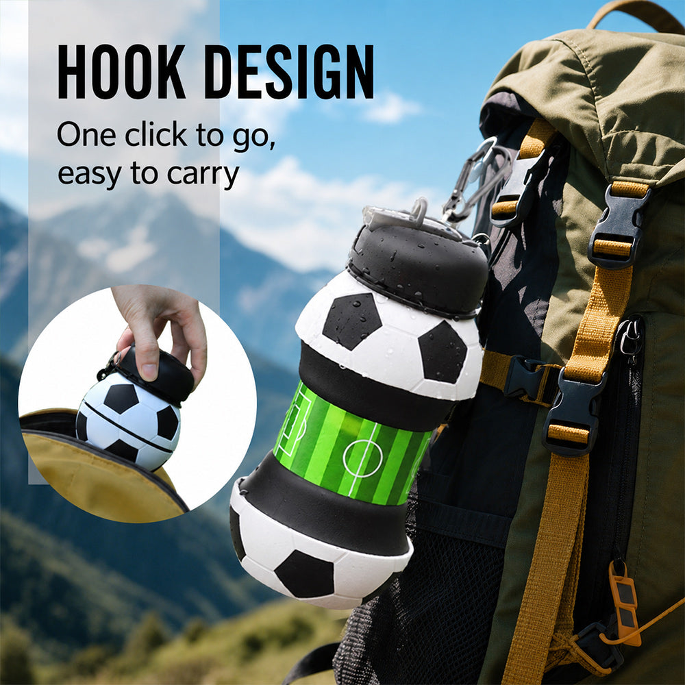 Collapsible Soccer Water Bottle for Kids