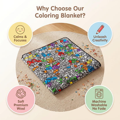 Color Your Own Blanket – Kids Calming DIY Art Craft Blanket for Creative Play