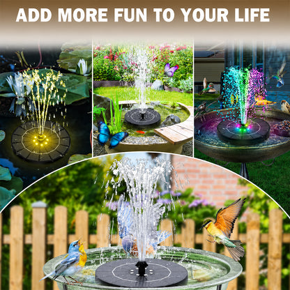 🌞2026 Upgrade 3.5W Solar Birdbath Pump with Color LED Lights💡