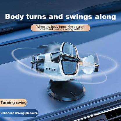 Solar-Powered Plane Car Ornament