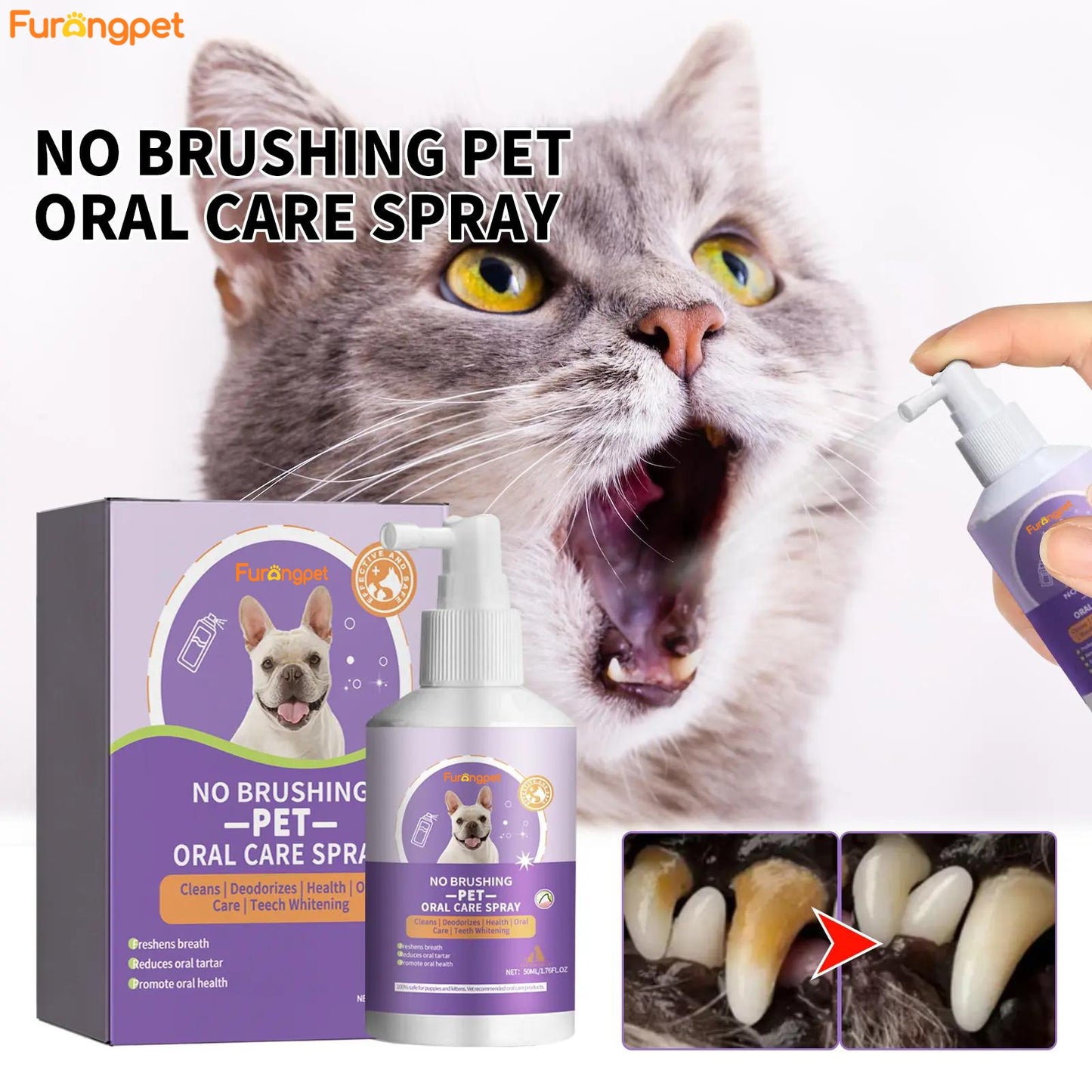 Furongpet™ Pet Dental Care Spray – Fresh Breath