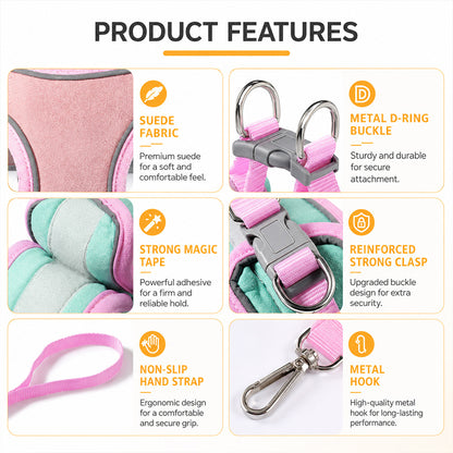 🐱 Escape-Proof Reflective Cat Harness & Leash Set